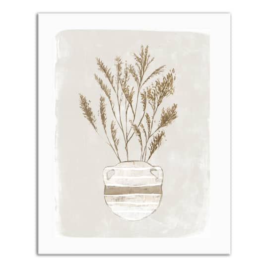 Pampas Leaves Jug Striped 16" x 20" Canvas Wall Art